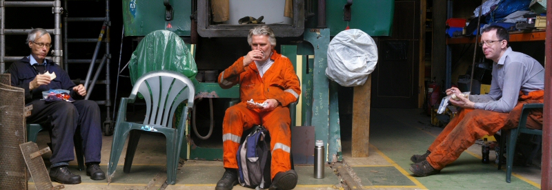 Socially-distanced lunch break
